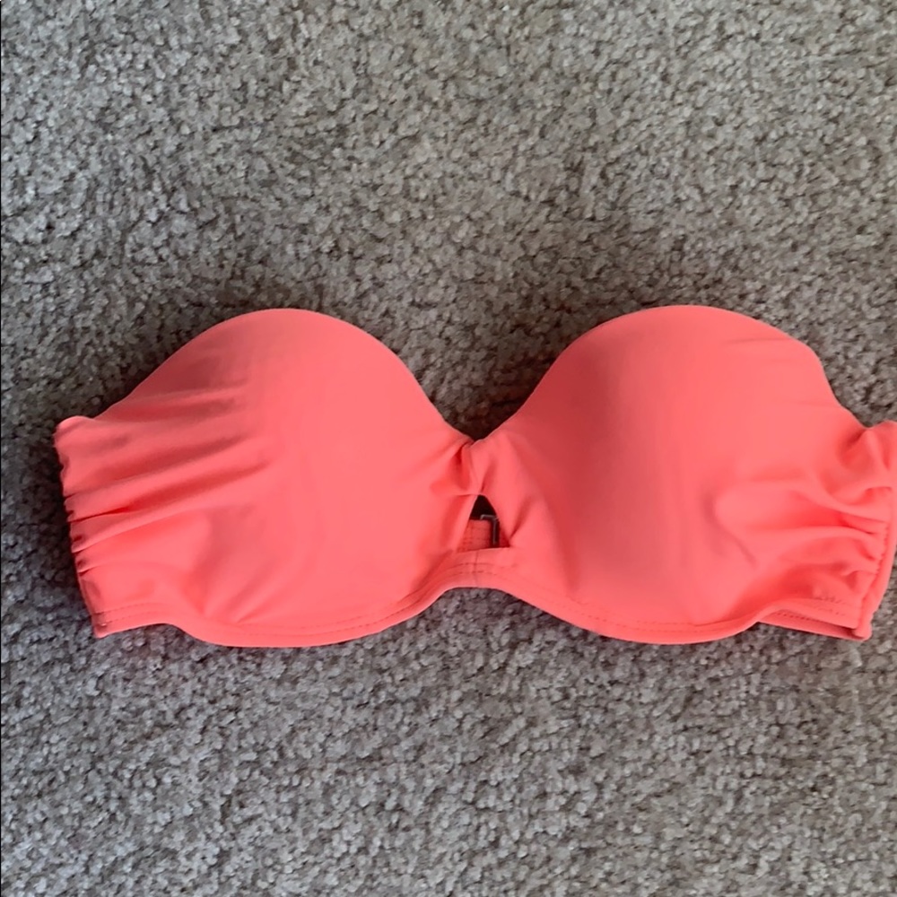 Forever 21 Orange Strapless Bikini Top